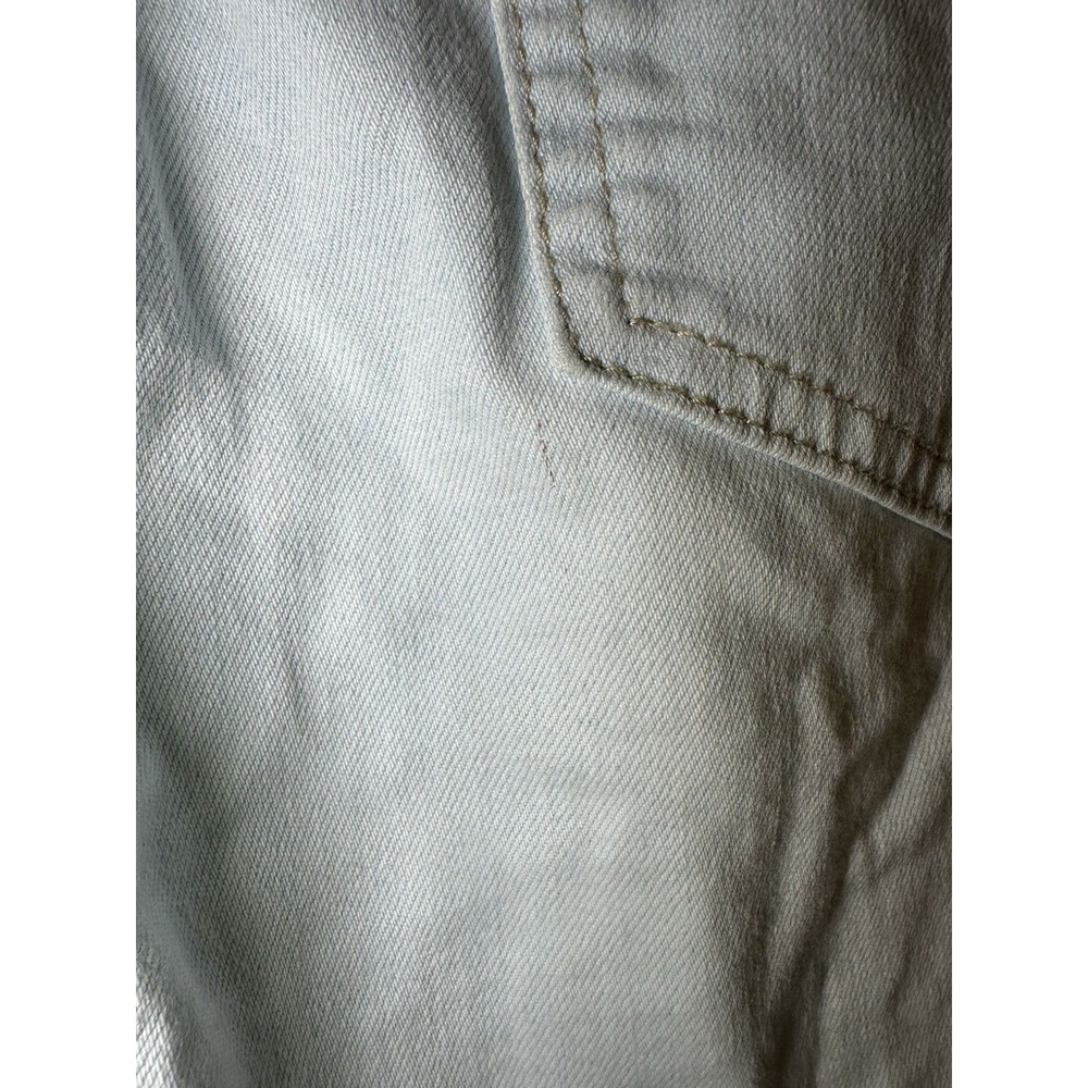American Bazi Crop Flare Hippie‎ Retro Blue Jeans Raw Hem Women's SMALL - Picture 5 of 11